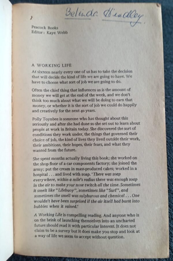A Working Life: Book by Polly Toynbee - Image 5
