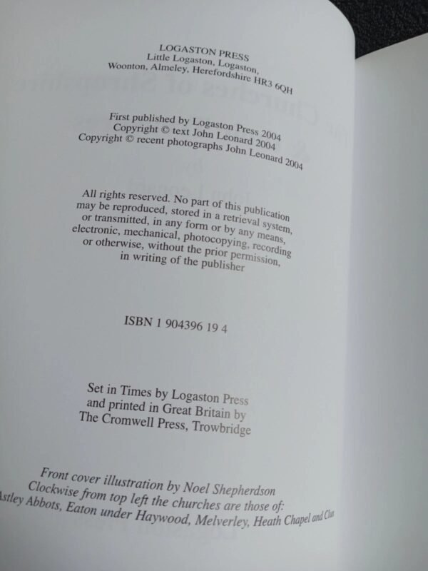 Churches of Shropshire & Their Treasures Book by John Leonard